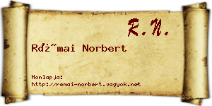Rémai Norbert névjegykártya